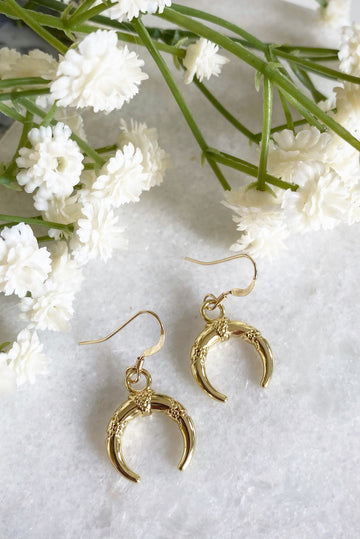 Wisteria London Gold Horn Earrings Wisteria London